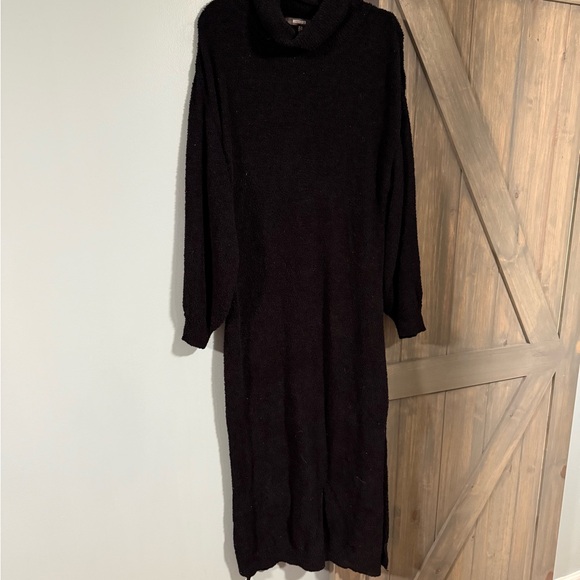 chinese dress ladies Long Sleeve Dress with Metallic Detailing S/M / Black / 03557 main image 0